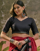Red Silk Printed Saree