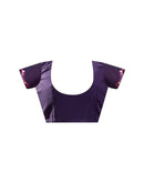 Purple Georgette Printed Mirror Work Saree