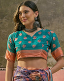 Dusty Purple Georgette Printed Saree