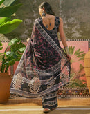 Black Georgette Printed Saree