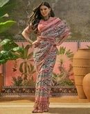 Multicoloured Georgette Printed Saree