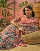 Multicoloured Georgette Printed Saree