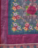 Multicoloured Linen Printed Saree