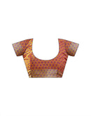 Orange Linen Printed Saree