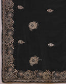 Black Vichitra Silk Stone Work Embroidery Saree