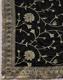 Black Georgette Embroidery Saree
