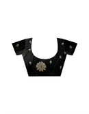 Black Georgette Embroidery Saree