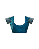 Peacock Blue Shimmer Stone Work Swarovski Saree