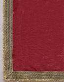 Maroon Tissue Silk Lace Saree