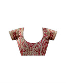 Maroon Tissue Silk Lace Saree