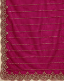 Pink Net Sequence Embroidery Saree