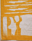 Yellow Linen Printed Saree