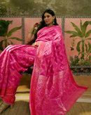 Pink Silk Woven Patola Saree