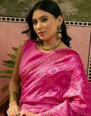 Pink Silk Woven Patola Saree