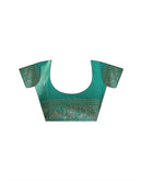 Teal Green Silk Woven Saree