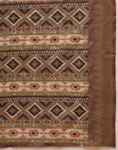 Beige Silk Woven Printed Saree