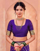 Purple Silk Woven Paithani Saree