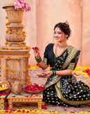Black Silk Woven Paithani Saree