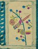 Teal Green Silk Woven Paithani Saree