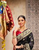 Black Silk Woven Paithani Saree