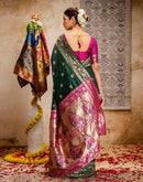 Dark Green Silk Woven Paithani Saree
