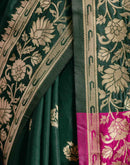 Dark Green Silk Woven Paithani Saree