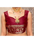 Olive Green Silk Woven Paithani Saree
