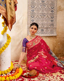 Red Silk Woven Paithani Saree