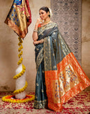 Rama Green Silk Woven Paithani Saree