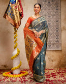 Rama Green Silk Woven Paithani Saree