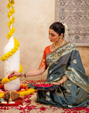 Rama Green Silk Woven Paithani Saree