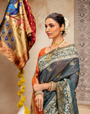 Rama Green Silk Woven Paithani Saree