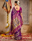 Dark Purple Silk Woven Paithani Saree