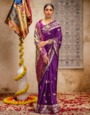 Dark Purple Silk Woven Paithani Saree