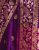 Dark Purple Silk Woven Paithani Saree