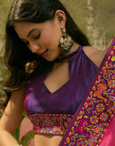 Rani Pink Silk Woven Kalamkari Saree