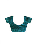Teal Blue Georgette Floral Printed Saree