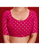 Pink Georgette Foil Printed Saree
