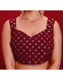 Maroon Georgette Foil Printed Saree