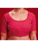 Wine Chiffon Printed Saree