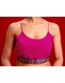 Dark Purple Chiffon Printed Saree