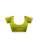 Yellow Chanderi Ikkat Printed Saree