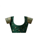 Dark Green Georgette Foil Printed Saree