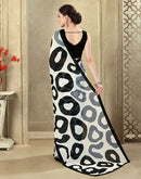 Off White Crepe Silk Printed Saree