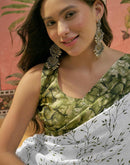 Off White Khadi Printed Saree