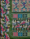 Beige Cotton Linen Printed Saree