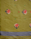 Light Green Shimmer Silk Floral Printed Saree