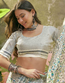 Beige Khadi Printed Saree