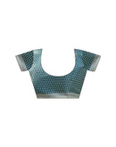 Teal Blue Khadi Printed Saree