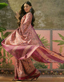 Dark Peach Khadi Printed Saree